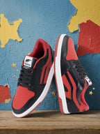TIGRX Black Red & White Premium Casual Sneakers for Men | Lightweight Streetwear Shoes