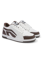 TIGRX White & Brown Premium Casual Sneakers for Men | Lightweight Streetwear Shoes