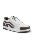 TIGRX White & Brown Premium Casual Sneakers for Men | Lightweight Streetwear Shoes
