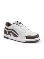 TIGRX White & Brown Premium Casual Sneakers for Men | Lightweight Streetwear Shoes