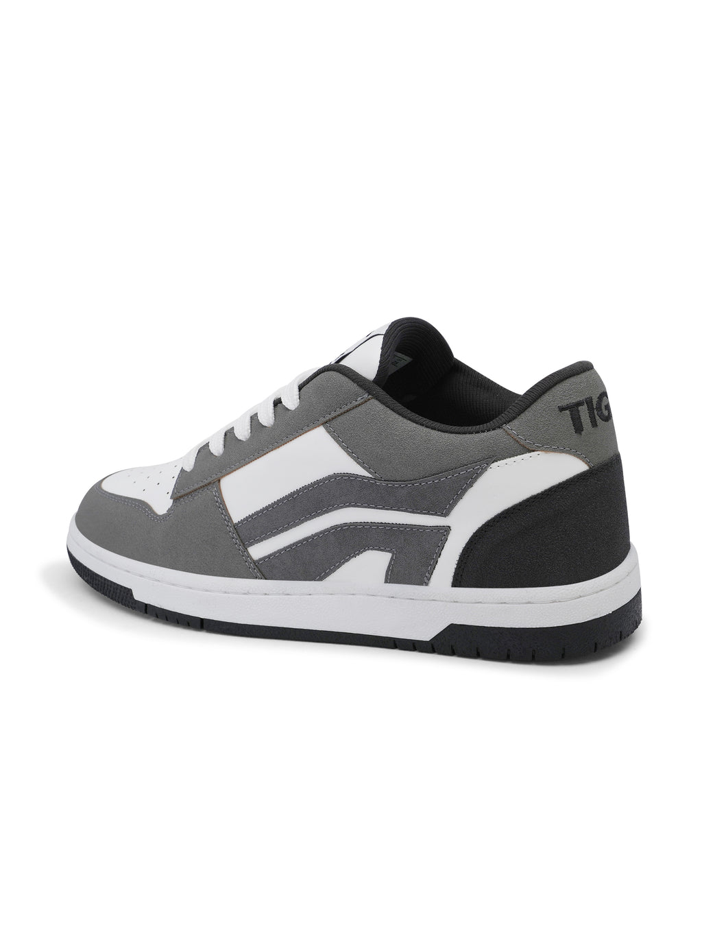 TIGRX Grey & White Premium Casual Sneakers for Men | Lightweight Streetwear Shoes