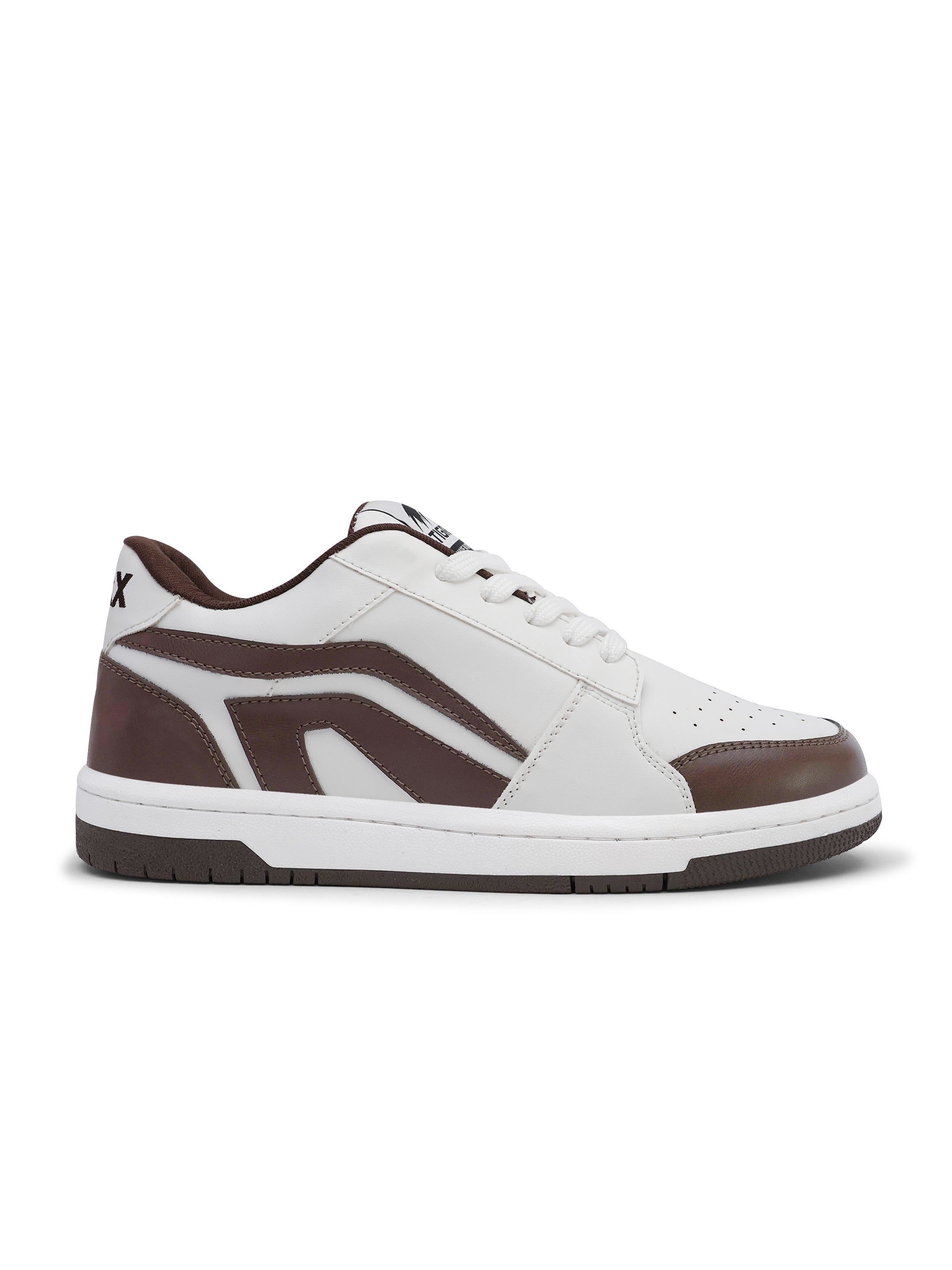 TIGRX White & Brown Premium Casual Sneakers for Men | Lightweight Streetwear Shoes