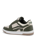TIGRX Olive Green & White Premium Casual Sneakers for Men | Lightweight Streetwear Shoes