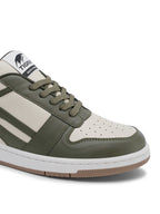 TIGRX Olive Green & White Premium Casual Sneakers for Men | Lightweight Streetwear Shoes